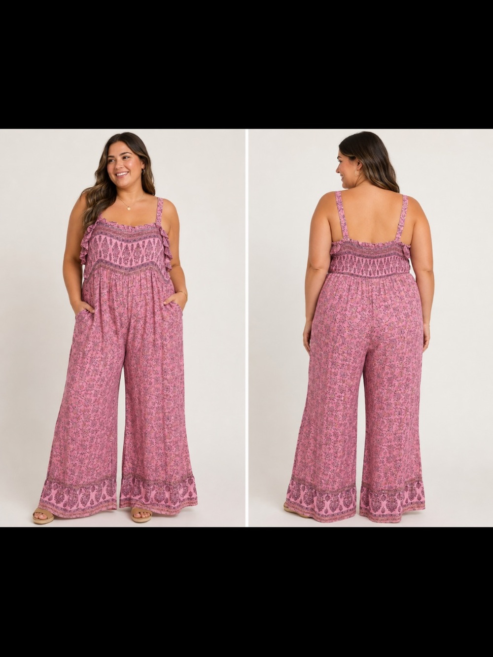 DAVI & DANI Pink Printed Boho Jumpsuit Romper